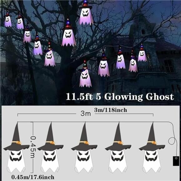 Halloween Decorations Outdoor,5 Pack Glowing Ghost - Picture 7 of 7